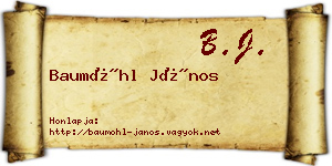 Baumöhl János névjegykártya